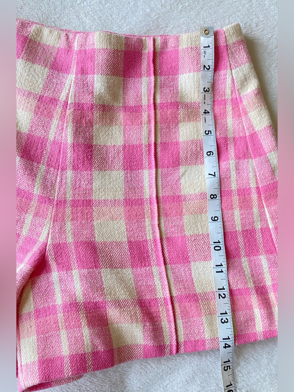 Anthropologie Maeve Bold Button Pink Plaid Tweed Shorts sz 6 - Picture 16 of 16